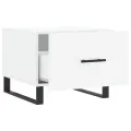 Tables basses 2 pcs blanc brillant 50x50x40cm bois d'ingénierie