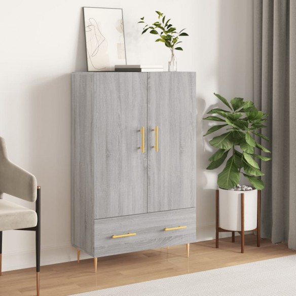 Buffet haut sonoma gris 69,5x31x115 cm bois d'ingénierie