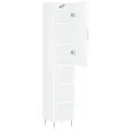 Buffet haut Blanc brillant 34,5x34x180 cm Bois d'ingénierie