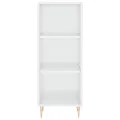Buffet haut Blanc brillant 34,5x34x180 cm Bois d'ingénierie