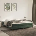 cadre de lit et matelas Vert foncé 180x200cm Velours