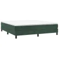 cadre de lit et matelas Vert foncé 180x200cm Velours