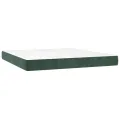 cadre de lit et matelas Vert foncé 180x200cm Velours
