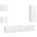 Ensemble de meuble TV 5 pcs Blanc Aggloméré