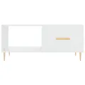 Table basse Blanc brillant 90x50x40 cm Bois d'ingénierie
