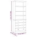 Bibliothèque tiroirs ALTA blanc 77x35x186,5cm bois massif pin
