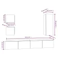 Ensemble de meubles TV 5 pcs Noir Bois d'ingénierie