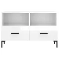 Meuble TV Blanc brillant 80x36x50 cm Bois d'ingénierie