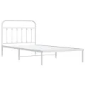 Cadre de lit métal avec tête de lit blanc 107x203 cm