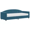Lit de jour avec matelas bleu 80x200 cm velours
