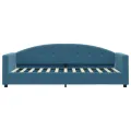 Lit de jour avec matelas bleu 80x200 cm velours