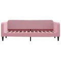 Lit de jour avec matelas rose 80x200 cm velours
