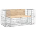 Banc de jardin design gabion 143x71x65,5 cm bois massif de pin