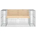 Banc de jardin design gabion 143x71x65,5 cm bois massif de pin