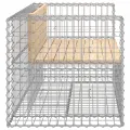 Banc de jardin design gabion 143x71x65,5 cm bois massif de pin