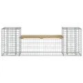 Banc de jardin design gabion 183x41x60,5cm bois de pin imprégné