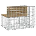 Banc de jardin design gabion 92x71x65,5cm bois de pin imprégné