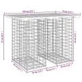 Banc de jardin design gabion 100x70x72cm bois massif de douglas