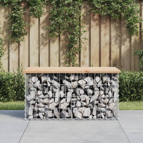 Banc de jardin design de gabion 83x44x42 cm bois massif de pin