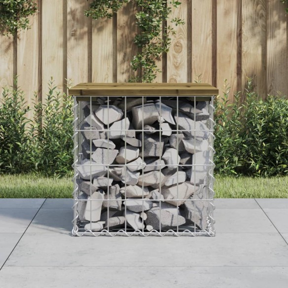 Banc de jardin design gabion 43x44x42 cm bois de pin imprégné