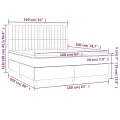cadre de lit et matelas Gris foncé 160x200cm Velours