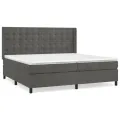 cadre de lit et matelas Gris foncé 200x200cm Velours