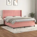 cadre de lit avec matelas Rose 180x200 cm Velours
