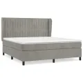 cadre de lit et matelas Gris clair 160x200cm Velours