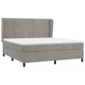 cadre de lit et matelas Gris clair 160x200cm Velours