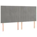 cadre de lit et matelas Gris clair 160x200cm Velours