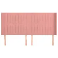 Tête de lit avec oreilles Rose 183x16x118/128 cm Velours