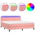 cadre de lit avec matelas et LED Rose 180x200 cm