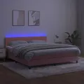 cadre de lit avec matelas et LED Rose 180x200 cm