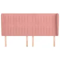 Tête de lit avec oreilles Rose 183x23x118/128 cm Velours