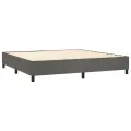 cadre de lit matelas et LED Gris foncé 200x200 cm
