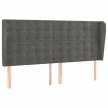 cadre de lit matelas et LED Gris foncé 200x200 cm