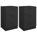 Tables de chevet 2 pcs noir 40x36x65 cm