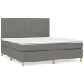 cadre de lit avec matelas Gris foncé 180x200cm Tissu