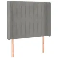 cadre de lit matelas LED Gris clair 90x200cm Velours