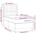 cadre de lit matelas LED Gris clair 90x200cm Velours