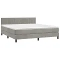cadre de lit avec matelas LED Gris clair 180x200 cm