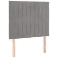 Cadre de lit avec tête de lit Gris clair 90x200 cm Velours