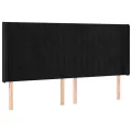 cadre de lit matelas et LED Noir 200x200 cm Velours