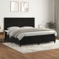 cadre de lit et matelas Noir 200x200 cm Velours