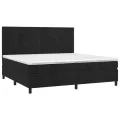 cadre de lit et matelas Noir 200x200 cm Velours