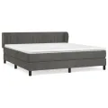 cadre de lit et matelas Gris foncé 180x200cm Velours