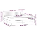 cadre de lit et matelas Gris foncé 180x200cm Velours
