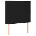 cadre de lit et matelas et LED Noir 90x200 cm Tissu