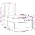 cadre de lit et matelas et LED Noir 90x200 cm Tissu