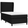 cadre de lit avec matelas Noir 90x190 cm Tissu